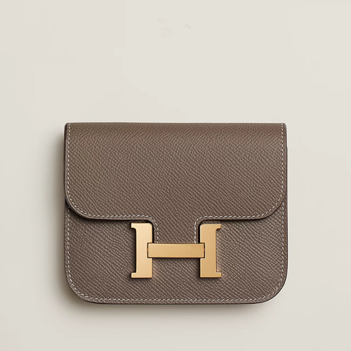 Hermes Constance Slim wallet Epsom Etoupe Gold