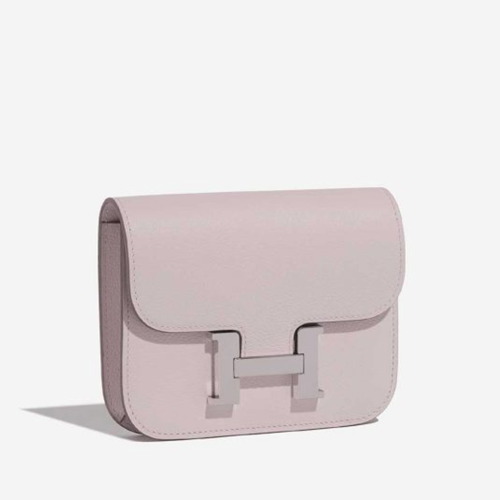 Hermes Constance Slim wallet Evercolor Mauve Pale Silver