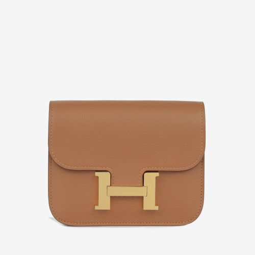 Hermes Constance Slim wallet Evercolor Gold Vert Fizz Gold