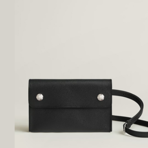 Hermes Hermesnap Wallet Epsom Noir Silver