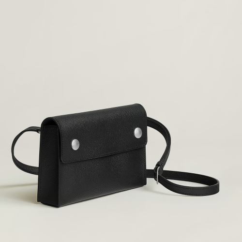 Hermes Hermesnap Wallet Epsom Noir Silver