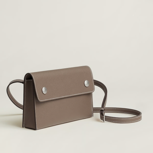 Hermes Hermesnap Wallet Epsom Etoupe Silver