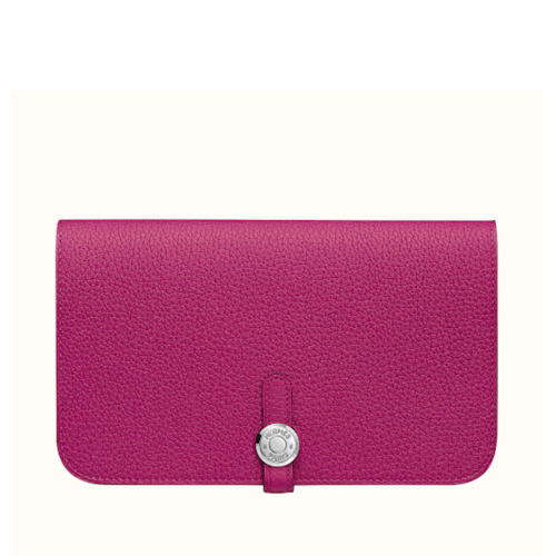 Hermes Dogon Duo Togo Rose Pourpre Silver