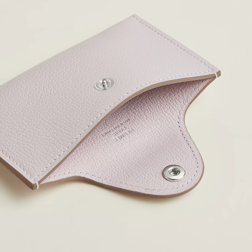 Hermes Iliade card holder Evercolor Mauve Pale Silver